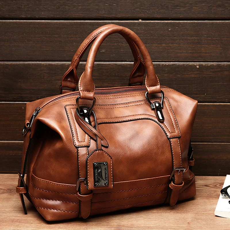 

2019 Women Hand Bags Winter Pu Leather Ladies Handbag Hign Capacity Vintage Tassel Shoulder Bags Women Shopping Tote Bolso Mujer