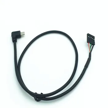 

50CM usb micro 5P Male 90 Left angle to 1x 5Pin Female 2.54 USB header PCB motherboard cable
