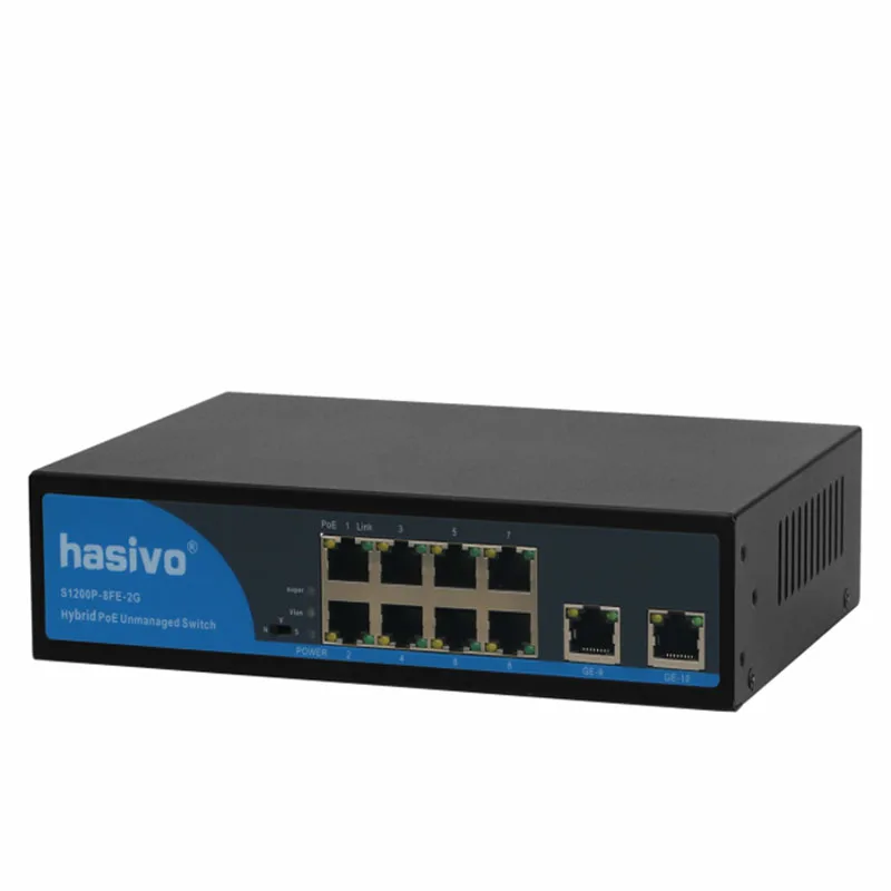 8 портов RJ45 Ethernet PoE коммутатор 2 Uplink гигабитный коммутатор 150 Вт