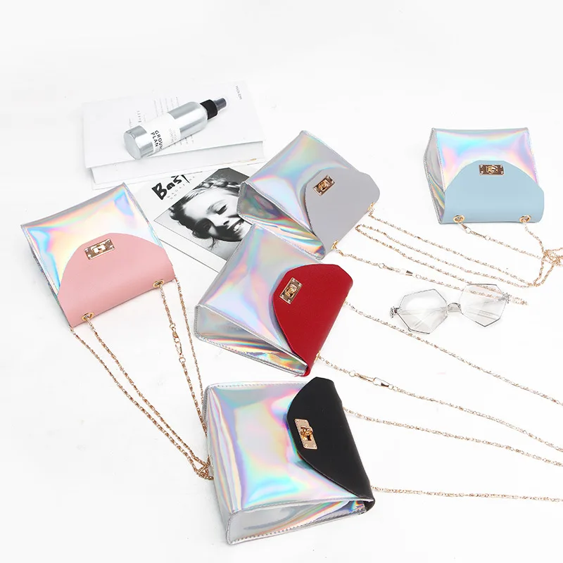 

Small Crossbody Shoulder Bags for Women 2019 Laser Leather Mini Messenger Bags Female Change Coin Pouch for Little Girls Kids