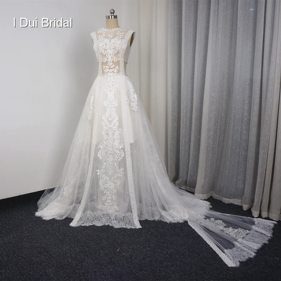 Кружева Иллюзия Свадебные платья сексуальный стиль настоящая фотография фабрика на заказ свадебное платье