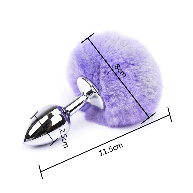 7-Color-Small-Size-Metal-Rabbit-Tail-Anal-Plug-Stainless-Steel-Bunny-Tail-Butt-Plug-Anal