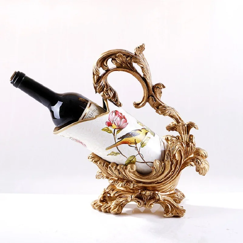 

European Creative Ceramic Wine Rack Holder Vinho Wine Bottle Shelf Kitchen Accessories Decorations Rejilla Para Copas Craft Home