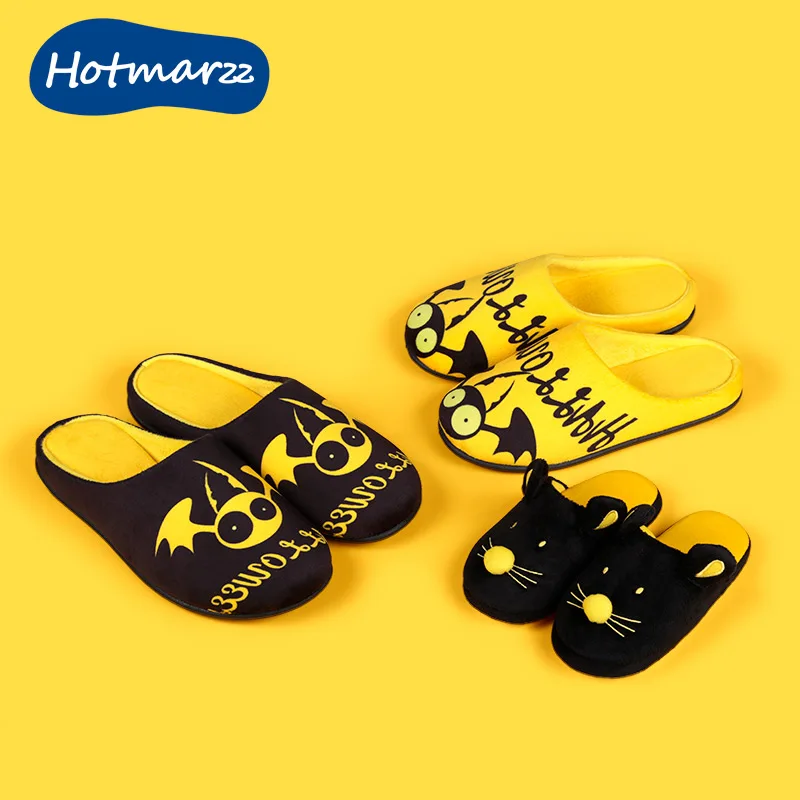 

Hotmarzz Womens and Mens Unisex Comfort Cotton Rubber Material Slip On Halloween House Home Slippers