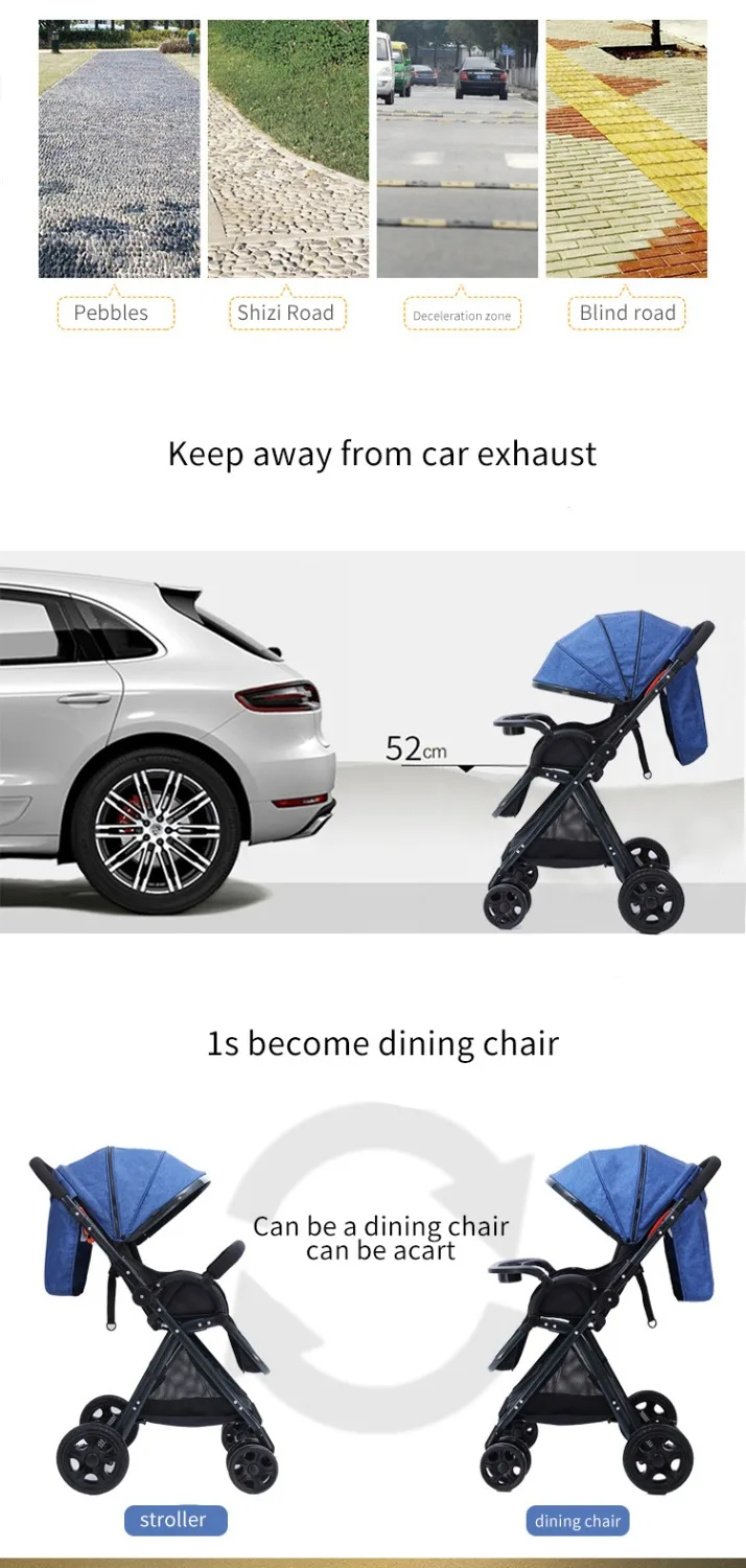 Ультра-светильник, детская коляска с высоким пейзажем, детская коляска с двусторонней складкой, простая детская коляска, может лежать