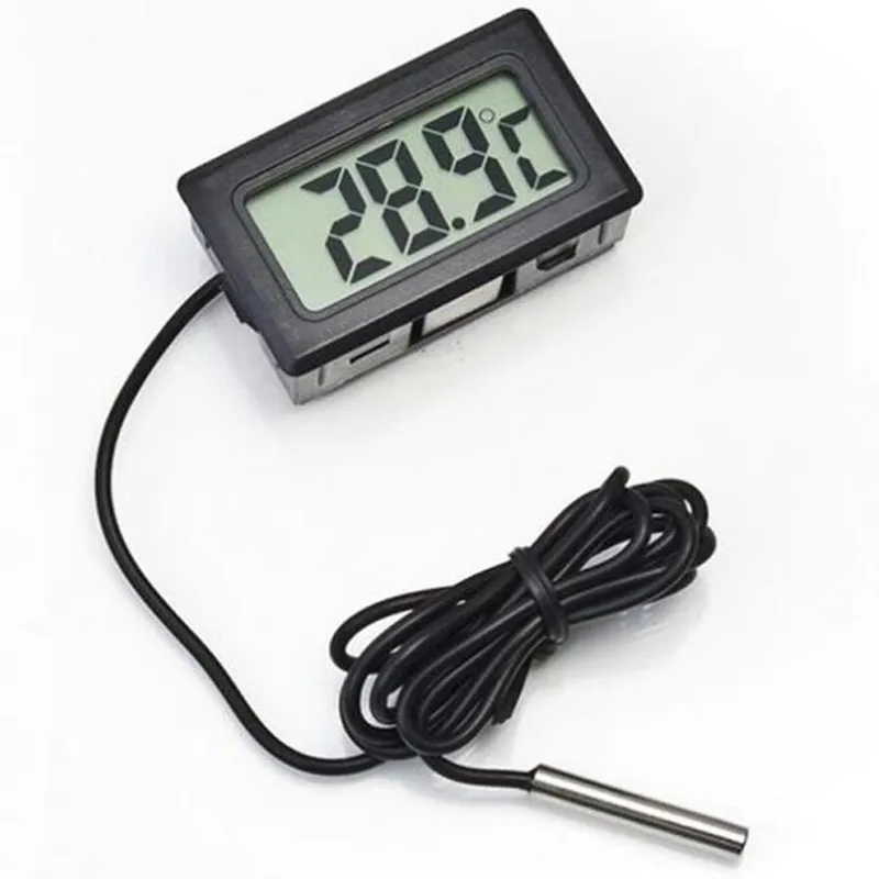 ЖК-цифровой термометр гигрометр зонд холодильник с морозильной камерой термограф для температура в холодильнике контроль-50~ 110 C - Цвет: Black Thermometer