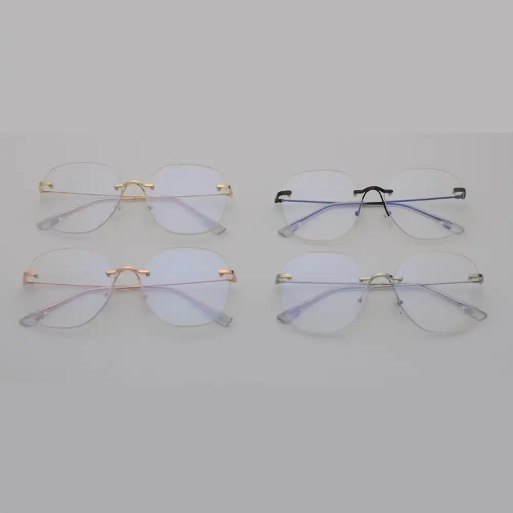 large rimless eyeglasses