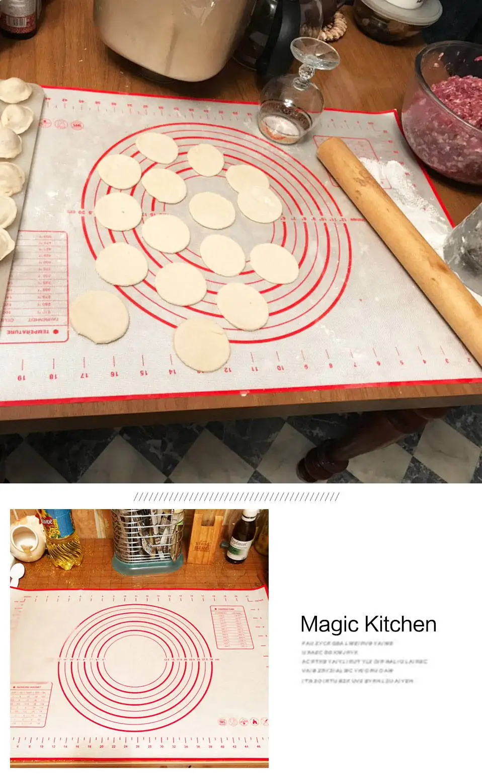 Silicone Mats Baking Liner Silicone Oven Mat For Dough Rolling Fondant Test Non Stick Mats Baking Sheet Pastry Pad Big sizes     (1)