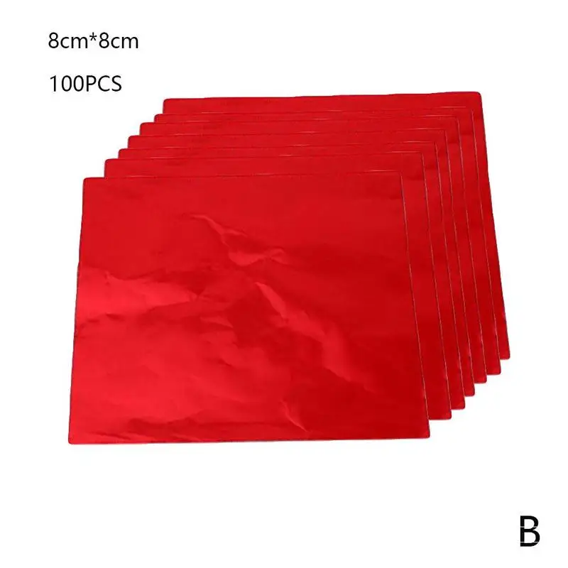 100 шт./упак. олова Фольга упаковочная Бумага Алюминий Фольга конфеты шоколадное печенье упаковочная жестяная Бумага вечерние DIY упаковка Бумага