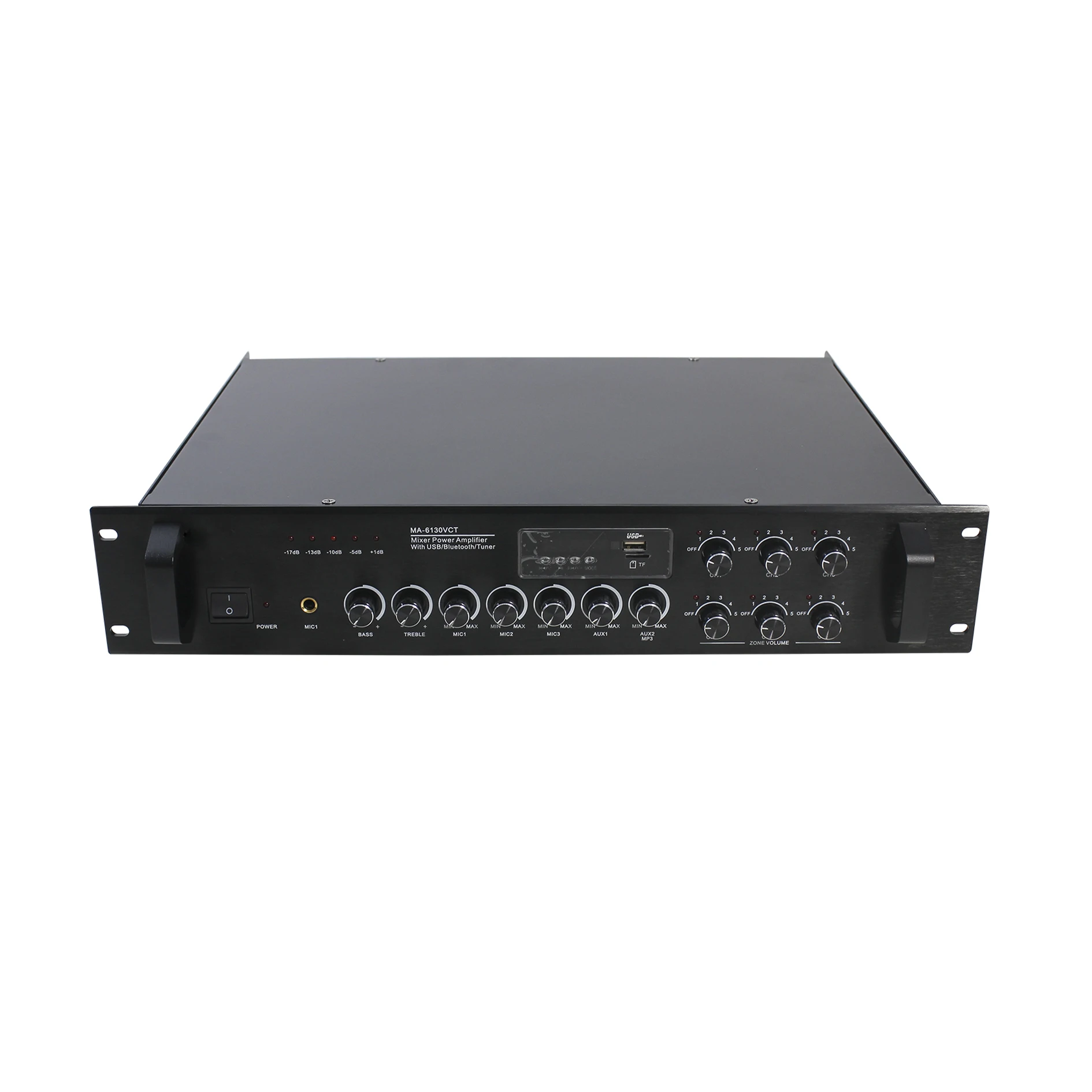 

Ben & Fellows 130W PA 6-zone Mixer Power Amplifier with Independent Volume Controllers and Built-in USB/Tuner/Bluetooth/TF Card
