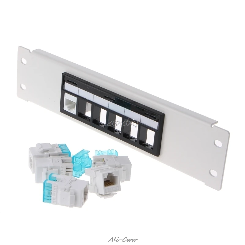 RJ45 CAT6 6 портов патч-панель рамка с RJ45 Keyston модуль Jack Разъем AUG_26 Прямая поставка