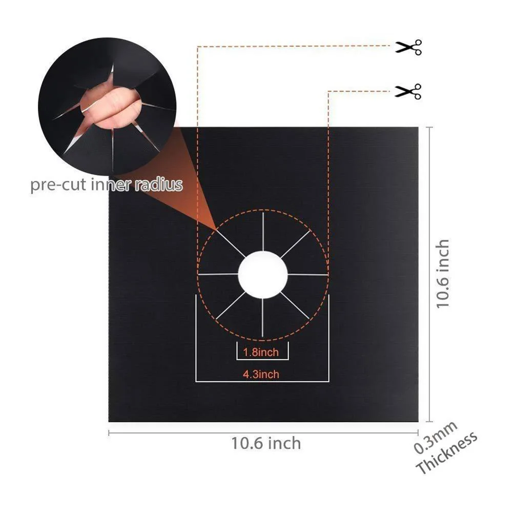 27*27 4/6/8 шт многоразовая газовая плита чехлы из термостойкого Пособия по кулинарии плита горелки Защитная крышка лайнер Pad посуда Кухня инструменты