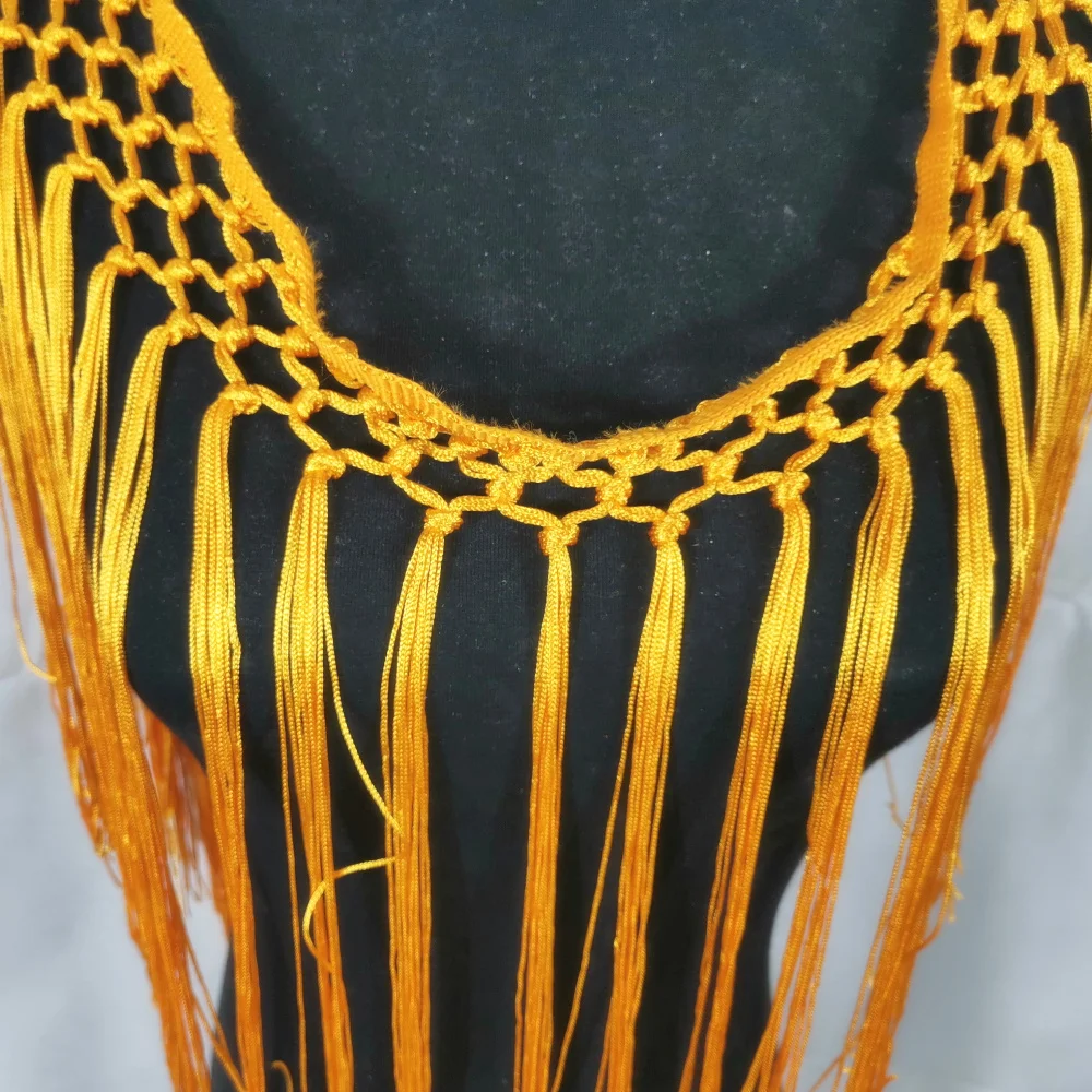 YACKALASI 1 ярд узлы Бахрома Кисточкой узел бахрома кружево отделка полиэстер латинское платье макраме для занавес танцевальная одежда самба планки