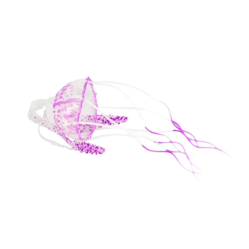 Светящийся эффект искусственная Медуза аквариумная игрушка мини подводная лодка орнамент подводная игрушка для домашних животных - Цвет: Фиолетовый