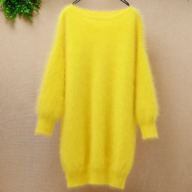 Ladies women medium long genuine mink cashmere o