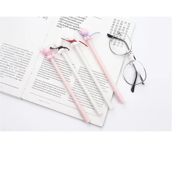 

24 pcs/Lot Cartoon bear gel ink pen White pink Sweet neckerchief gift 0.5mm ballpoint Black color refill School supplies A6859
