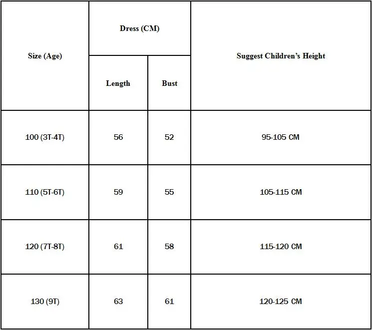 size chart