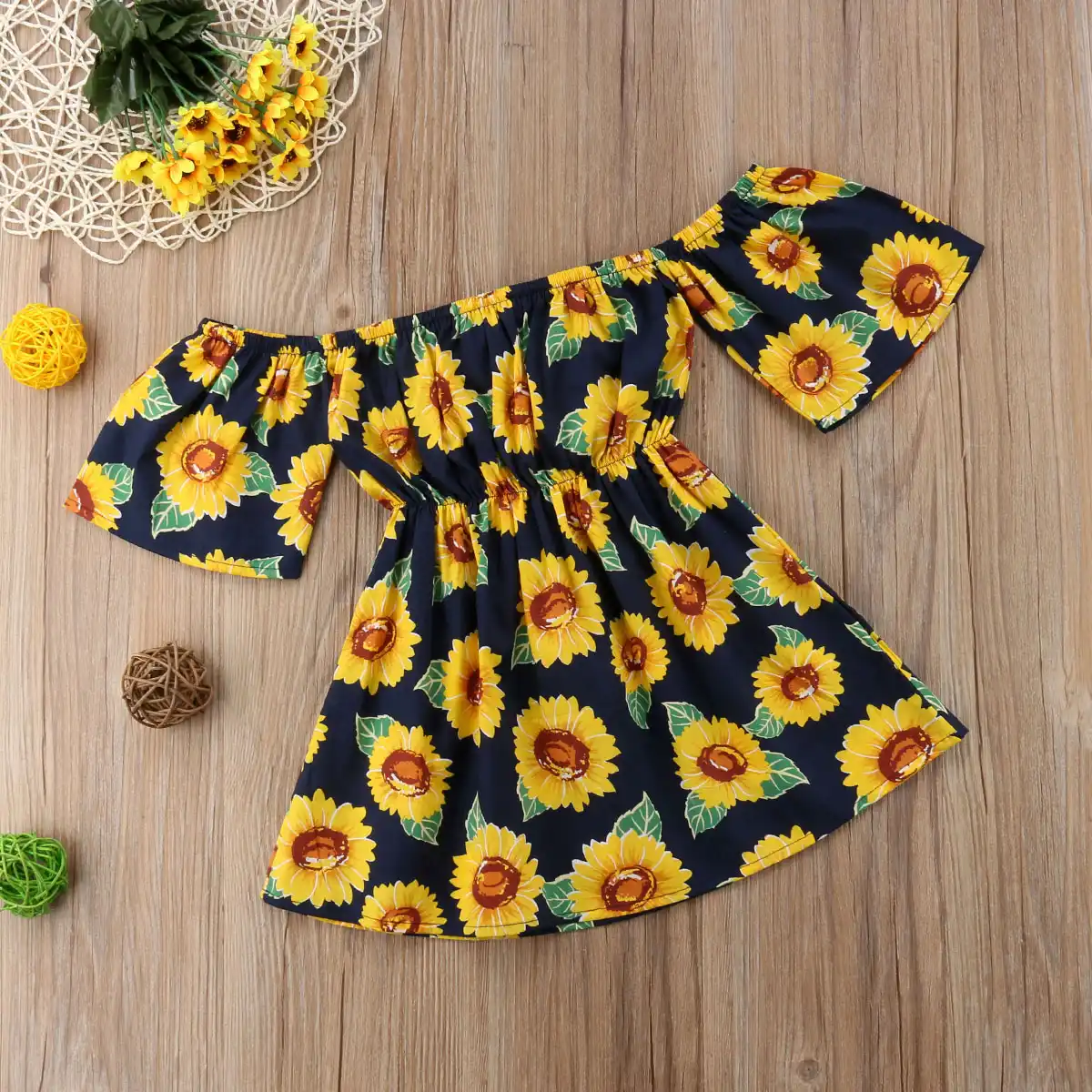 kids sunflower dress