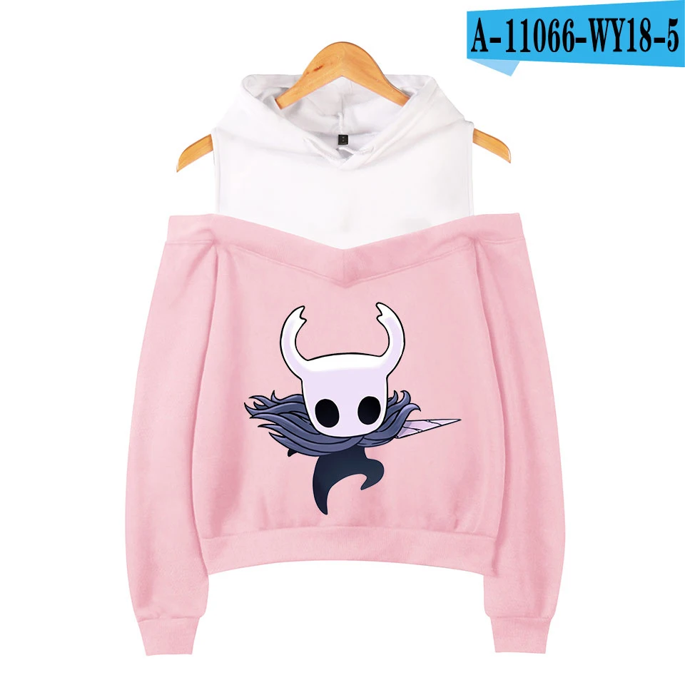 cute sweatshirts for girls Hollow Knight Off Shoulder Hoodies Women Fashion Long Sleeve Hooded Sweatshirts 2019 Hot Sleeve Casual Trendy Streetwear Clothes cute sweatshirts Hoodies & Sweatshirts