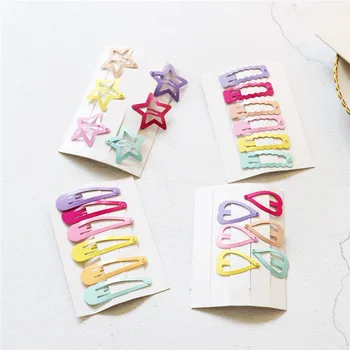 

6pcs/set Cute Lovely Candy Color Cartoon Girls Hair Girl Hairpin BB Snap Hair Clips Hair Accesories Styling Tools