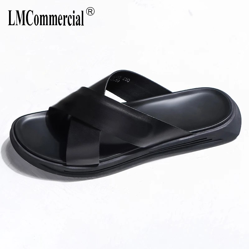 

Men's sandals Genuine Leather new beach shoes summer casual shoes slippers men all-match cowhide Sneakers Flip Flops outdoor
