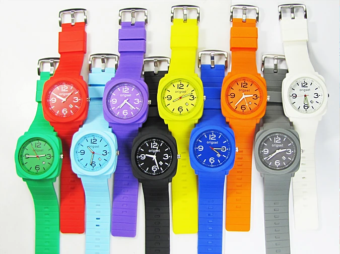 Силиконовые часы резиновые спортивные мужские на заказ свой собственный логотип бренд reloj Япония движение линзы Сменные ремни 11 цветов
