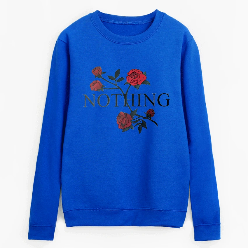 long sleeve fleece sweatshirt Nothing Letters Print