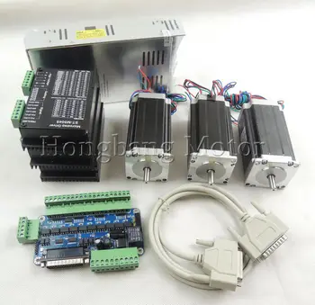 

CNC Router 3 Axis kit ST-M5045 (replace 2M542) stepper motor driver+one breakout board+Nema23 425 Oz-in motor+350W power supply