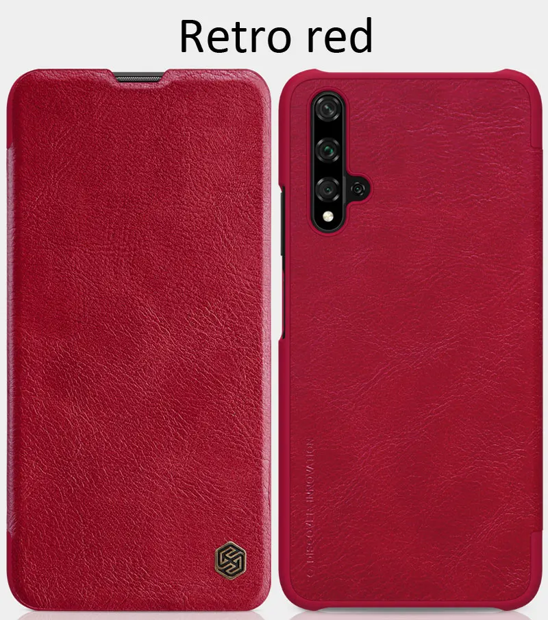 Кожаный флип-чехол Nillkin Qin для huawei Honor 20 Pro View 20 - Цвет: Retro red