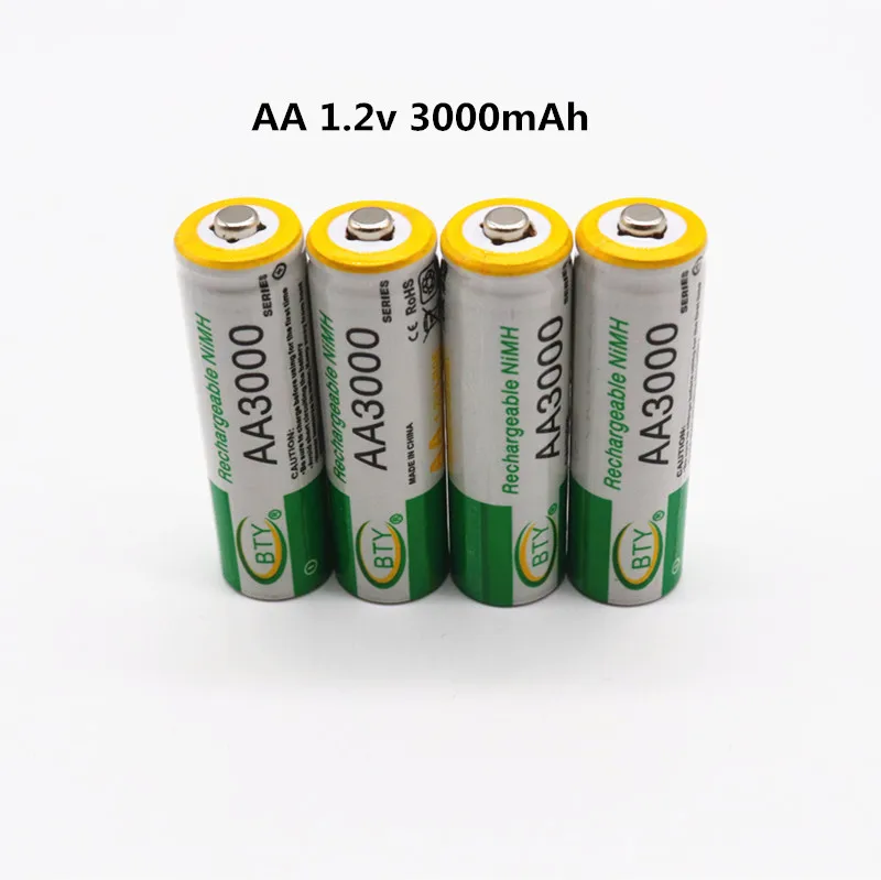 Daweikala AA батарея 3000 1,2 V Quanlity аккумуляторная батарея AA 3000mAh BTY Ni-MH 1,2 V аккумуляторная батарея 2A 3000mAh+ зарядное устройство