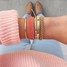 Бренд vsco девушка красочный Летний стиль Богемия браслет для женщин ручной работы плетеный boho браслеты Модная классика ювелирные изделия