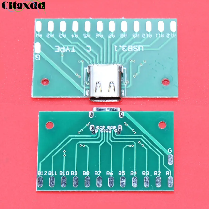 Cltgxdd 1 шт. USB 3 Type-C тестовая розетка connnector USB3.1 24pin PCB адаптер сварочная плата |