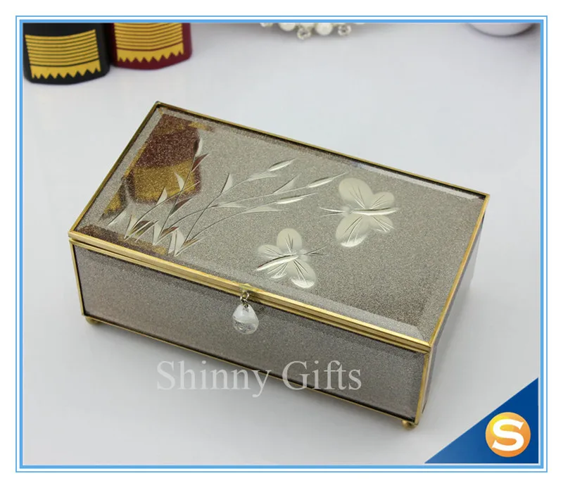 Glass Ring Holder Jewelry Box Wedding Gift Box (8)