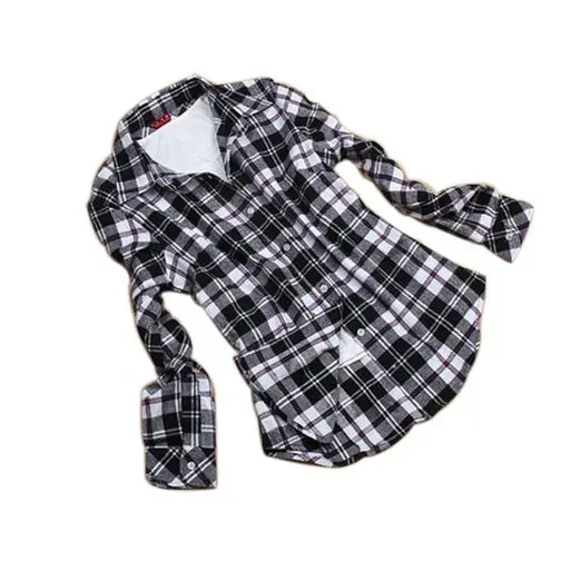 Womens Black And White Checkered Shirt - Shirts Rock Fashion Women's Black & White Color Casual Flannel Check Shirt . - Womens Black And White Checkered Shirt - Shirts Rock