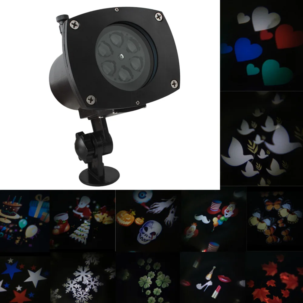 

LED Decoration Light Christmas Projector Replaceable Lens 12 Colorful Patterns Night Light for Halloween Birthday Wedding