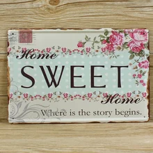 Лидер продаж; xd008 Sweet Home Олово Признаки Ретро украшения кафе-бар Винтаж металла Доска живопись плакат 20x30 см