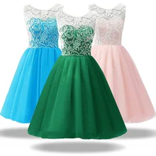 2017 High quality Weddings Lace Tulle Girl Dress For 3 12 yrs Kids Pageant Party Wedding
