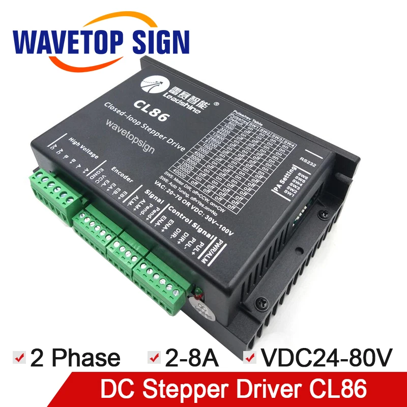 

CL Serial Close Loop Stepper Motor Driver CL86 2Phase Input Voltage VDC24-80V Current 2-8A Match 86CME Serial Motor