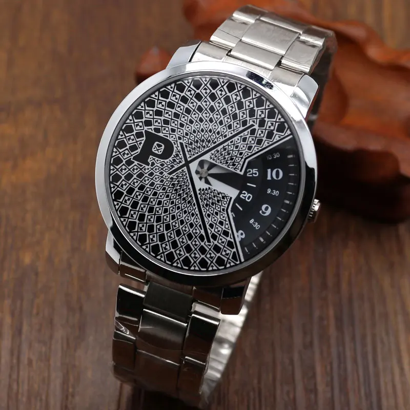 

Stainless Steel Band Quartz Wrist Watch Turntable Black Dial Clock Hours Mens Womens Gift Unisex relogio masculino Free Shipping