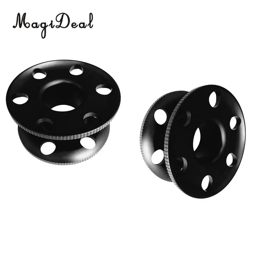 MagiDeal 2 Pieces Aluminum Scuba Diving Finger Spool Dive Reel Empty Guide Line Spool