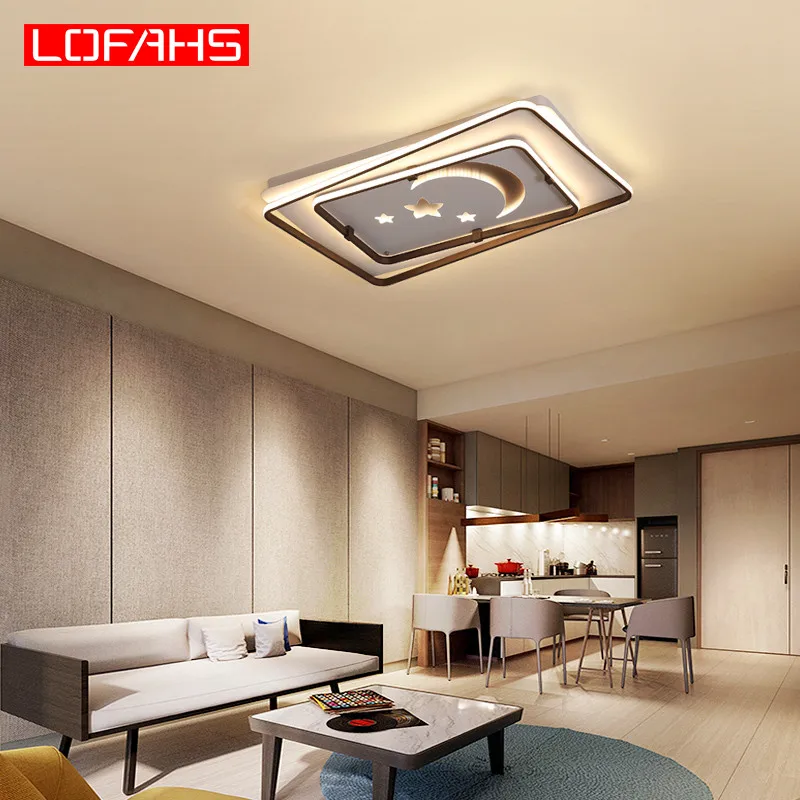

LOFAHS Brown Modern LED Chandelier lighting For Living Room Bedroom kitchen avize Ceiling Chandelier light fixtures deco salon