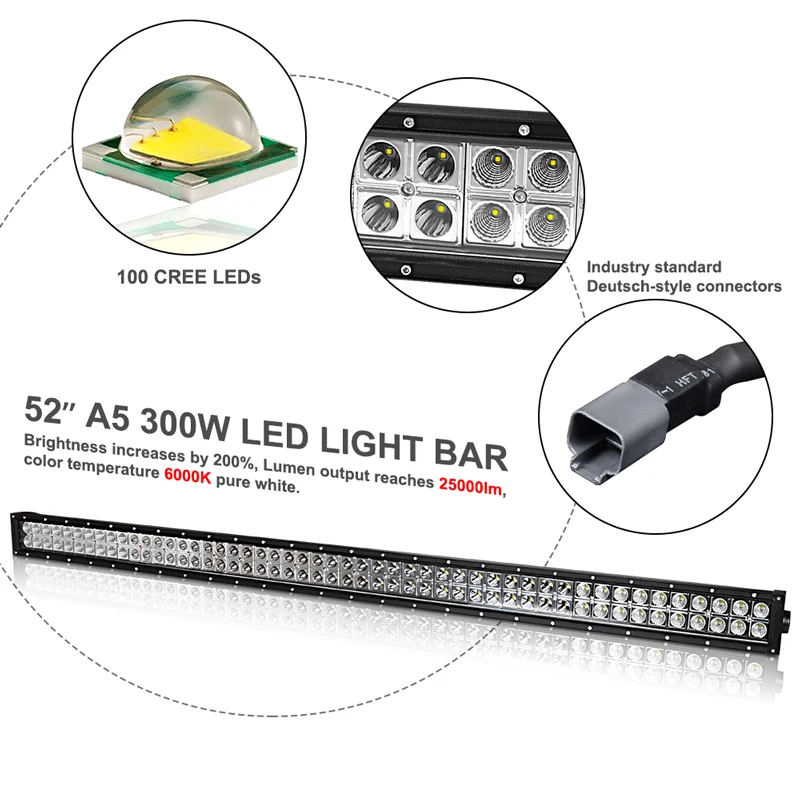 52 inch CREE led  light bar for jeep wrangler JK kit (1)