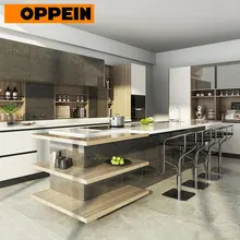 OPPEIN пользовательские ручки бесплатно Современный итальянский лак полный кухонный шкаф набор(OP17-L12