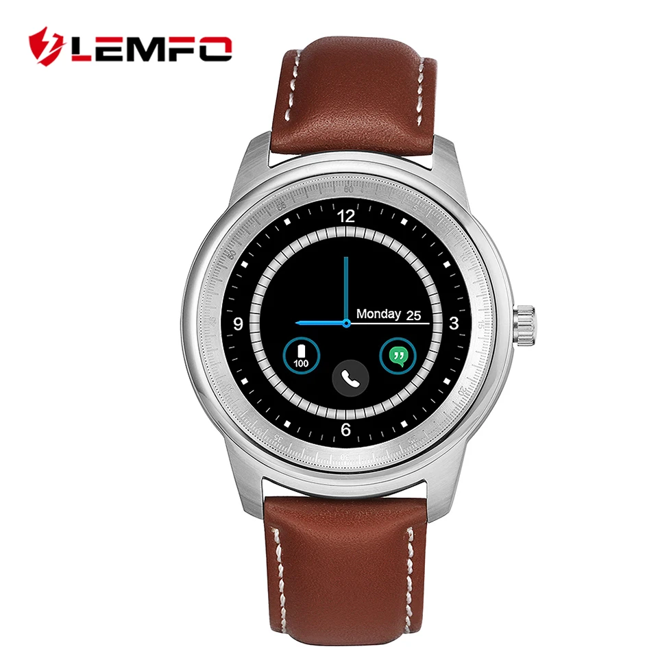 LEMFO LEM1 Smartwatch Smart Watch Android Pedometer Replaceable Leather Strap Business Style Smart Watches For Man