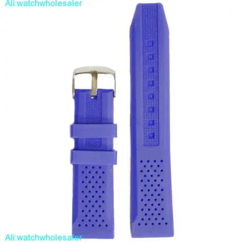20mm Good Taste Blue Silicone Jelly Rubber Ladies Watch Band Straps WB1051E20JB