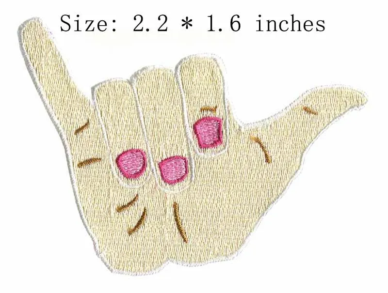 

The gesture embroidery patch 2.2" wide /red nail/ waistcoat patch/cool