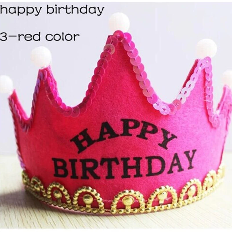 1 шт. новая шляпа "с днем рождения" корона ребенок взрослый Универсальный светодиодный светильник день рождения шляпа вечерние украшения Дети и украшения Globos - Цвет: pink