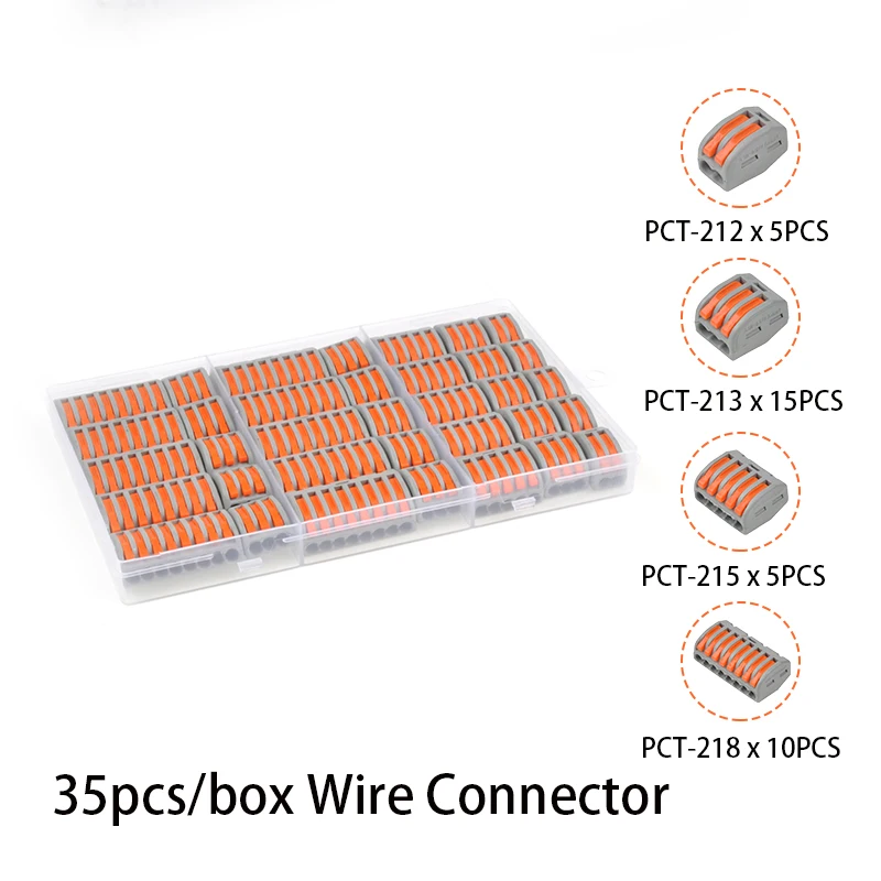 

10-46PCS/Boxed DIY YOU PCT-412 TYPE Wire Wiring Connector Universal Compact Terminal Block home Lighting Quick Wire Connector