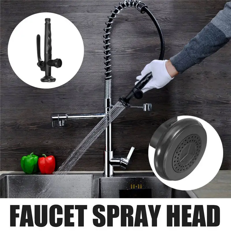 

Xueqin Black Stainless Steel Pull Down Faucet Head Nozzle Torneira Commercial Kitchen Pre-Rinse Faucet Tap Spray ReplacementHead