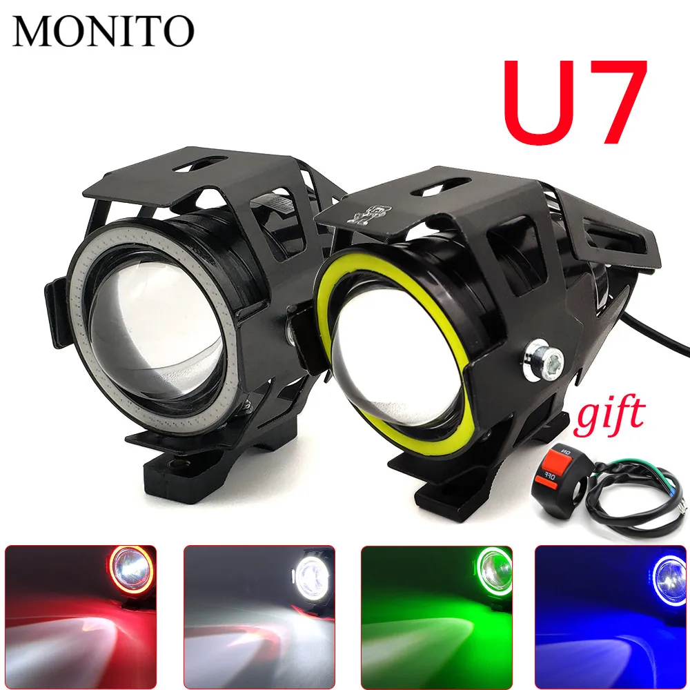 

Motorcycle Headlight Angel Eyes Driving Head Lamp LED Waterproof Fog Light For BMW R1200GS R1200 GS/RT/SE/S/ST Adventure S1000RR